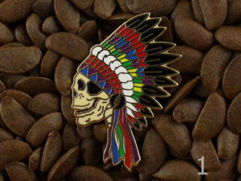 Grateful Dead Pins Native American Indian Headdress Skull Pin