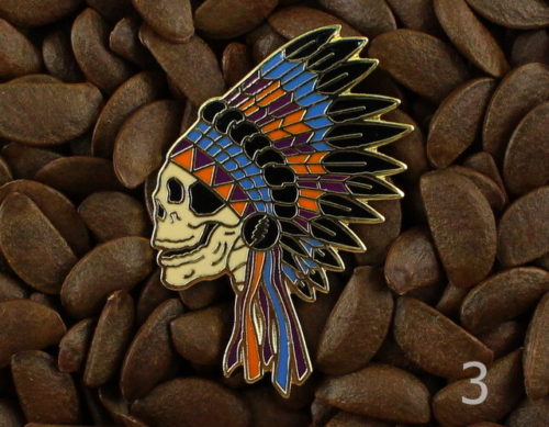 Grateful Dead Pins Native American Indian Headdress Skull Pin