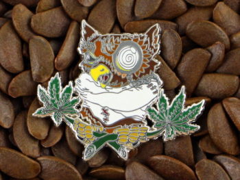 BHO Pins Owl On Mariguana Pin Silver