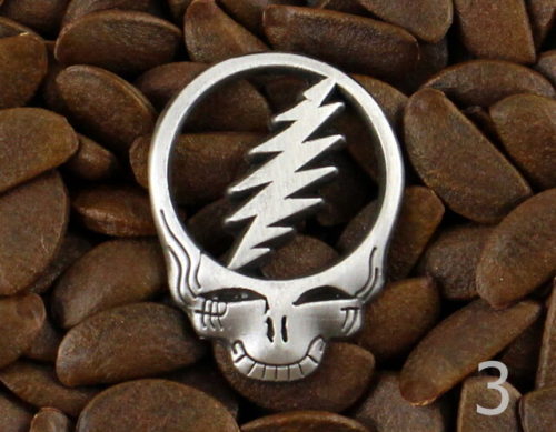 Grateful Dead Pin Stealie Cut Out Lightning Bolt Steal Your Face 1 Inch