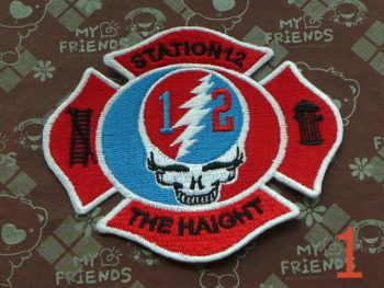 Grateful Dead Patch Lighting Bolt Skull Station 12 Haight 4 Inch