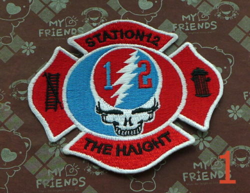 Grateful Dead Patch Lighting Bolt Skull Station 12 Haight 4 Inch