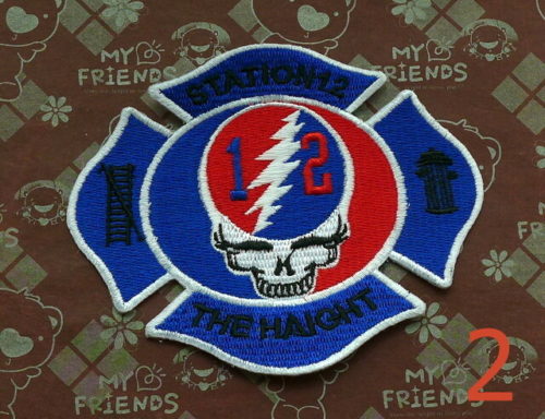 Grateful Dead Patch Lighting Bolt Skull Station 12 Haight 4 Inch