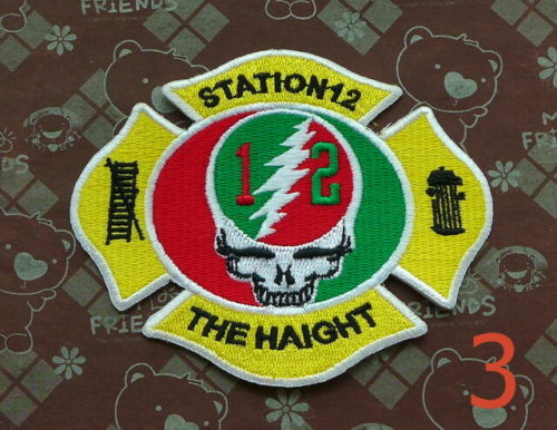 Grateful Dead Patch Lighting Bolt Skull Station 12 Haight 4 Inch