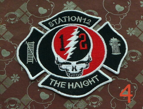 Grateful Dead Patch Lighting Bolt Skull Station 12 Haight 4 Inch