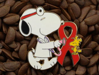 Red Ribbon Pins Peanuts Doctor Pin Snoopy Woodstock