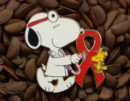 Red Ribbon Pins Peanuts Doctor Pin Snoopy Woodstock