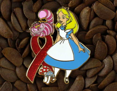 Red Ribbon Pins Alice Cheshire Cat Pin