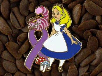 Purple Ribbon Pins Alice Cheshire Cat Pin