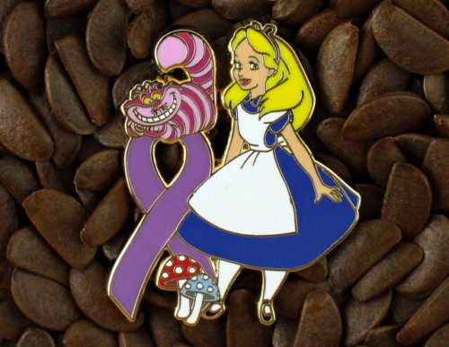 Purple Ribbon Pins Alice Cheshire Cat Pin