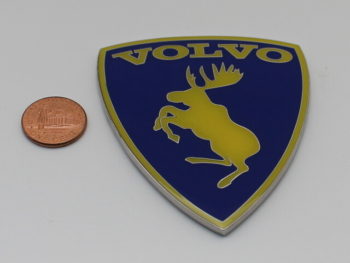 VOLVO Metal Car Emblem Copper Sticker Prancing Moose 3 inch