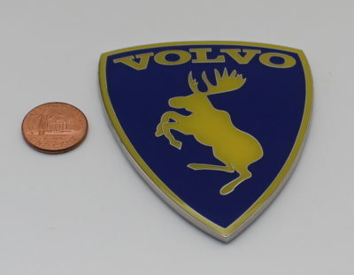 VOLVO Metal Car Emblem Copper Sticker Prancing Moose 3 inch