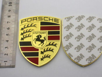 Porsche Crest Metal Enamel Car Emblem 3 Inch Tall Sticker