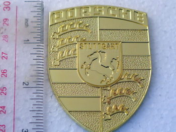 Porsche Crest Metal Enamel Car Emblem 3 Inch Tall Sticker