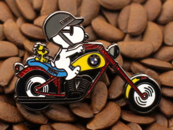 Snoopy Peanuts Pins Woodstock BMW Motorcycle pin