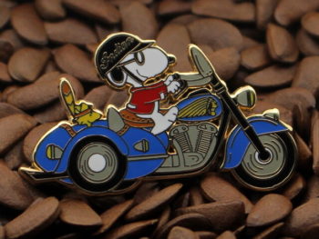 Snoopy Peanuts Pins Woodstock On Native American Motorcycle Pin