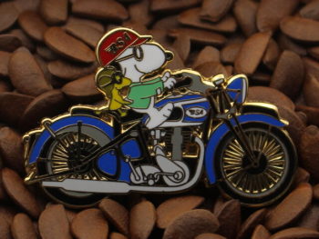 Snoopy Peanuts Pins Woodstock BSA Motorcycle pin