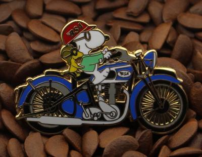 Snoopy Peanuts Pins Woodstock BSA Motorcycle pin