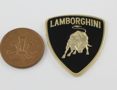 Metal Car Emblem STICKER BOND Lamborghini BADGE 1.6 Inch Tall