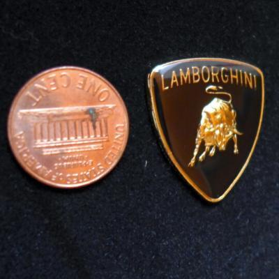 Metal Car Emblem STICKER BOND Lamborghini BADGE 1 Inch Tall