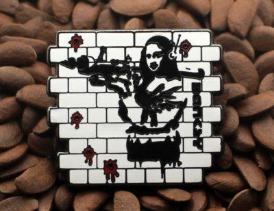 Banksy Art Pins Mona Lisa With Rocket Launcher pin