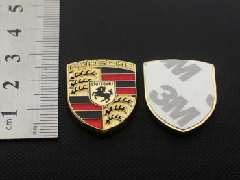 Porsche Crest Metal Enamel Car Emblem 1 Inch Tall Sticker