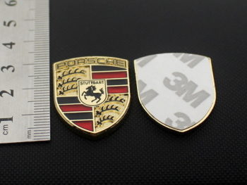 Porsche Crest Metal Enamel Car Emblem 1.2 Inch Tall Sticker